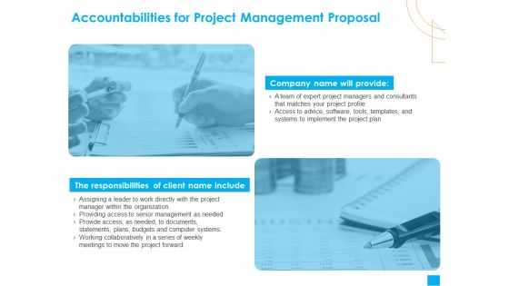 Benefits Realization Management Accountabilities For Project Management Proposal Brochure PDF