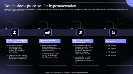 Best Business Processes For Hyperautomation Hyperautomation Software Solutions IT Slides PDF Best Business Processes For Hyperautomation Hyperautomation Software Solutions IT Slides PDF