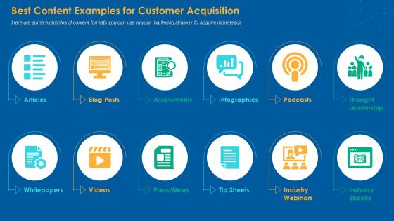 Best Content Examples For Customer Acquisition Diagrams PDF
