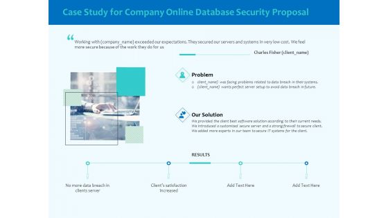 Best Data Security Software Case Study For Company Online Database Security Proposal Template PDF