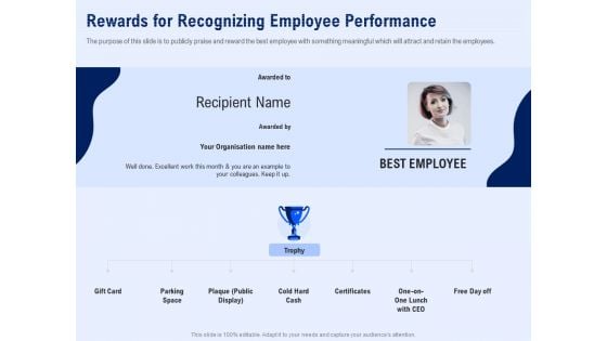 Best Employee Appreciation Workplace Rewards For Recognizing Employee Performance Sample PDF