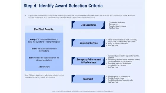 Best Employee Appreciation Workplace Step 4 Identify Award Selection Criteria Background PDF