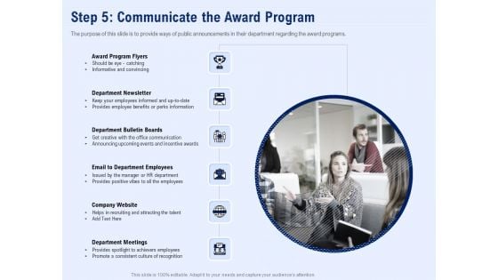 Best Employee Appreciation Workplace Step 5 Communicate The Award Program Professional PDF