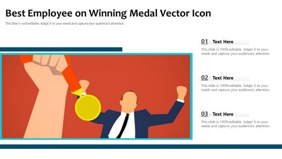 Best Employee On Winning Medal Vector Icon Ppt PowerPoint Presentation Gallery Examples PDF