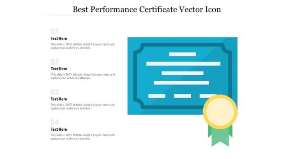 Best Performance Certificate Vector Icon Ppt PowerPoint Presentation Gallery Portrait PDF