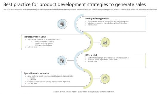 Best Practice For Product Development Strategies To Generate Sales Portrait PDF