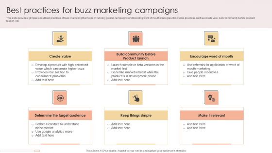 Best Practices For Buzz Marketing Campaigns Demonstration PDF Best Practices For Buzz Marketing Campaigns Demonstration PDF