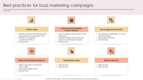 Best Practices For Buzz Marketing Campaigns Demonstration PDF