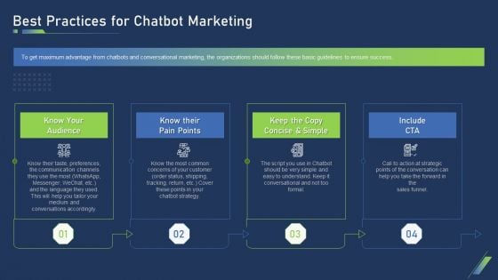 Best Practices For Chatbot Marketing Ppt Styles Brochure PDF