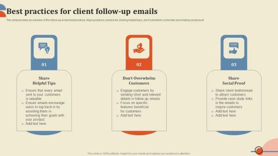 Best Practices For Client Follow Up Emails Ppt PowerPoint Presentation Diagram Templates PDF