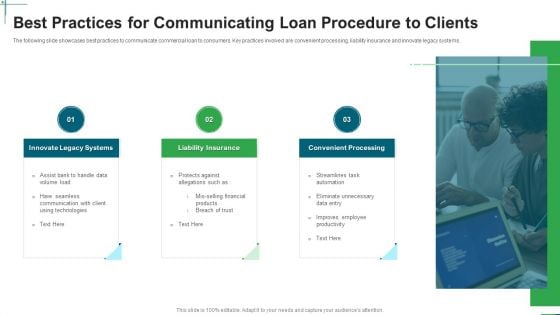 Best Practices For Communicating Loan Procedure To Clients Ppt Model Show PDF