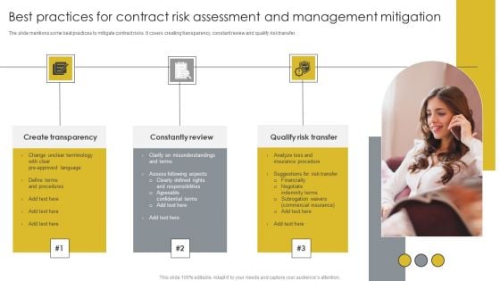 Best Practices For Contract Risk Assessment And Management Mitigation Formats PDF