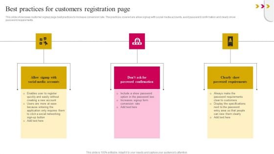 Best Practices For Customers Registration Page Brochure PDF