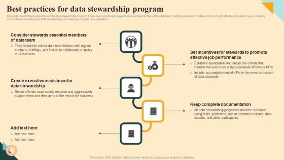 Best Practices For Data Stewardship Program Background PDF