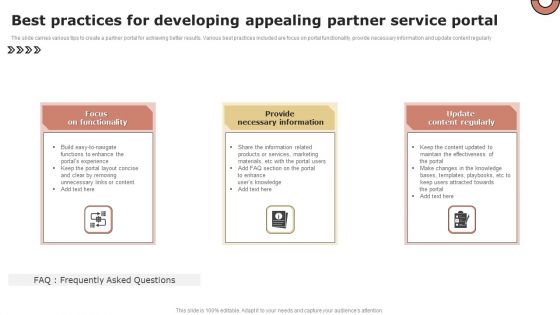 Best Practices For Developing Appealing Partner Service Portal Brochure PDF