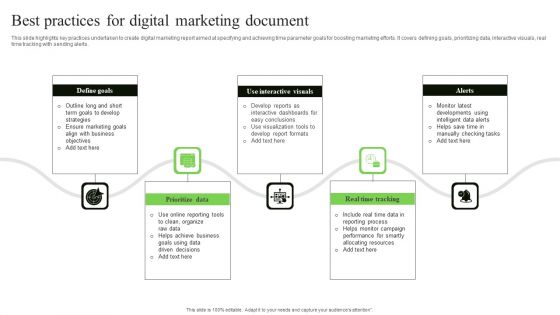 Best Practices For Digital Marketing Document Ideas PDF