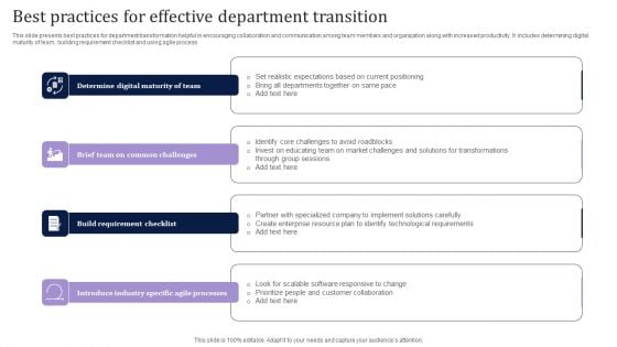 Best Practices For Effective Department Transition Guidelines PDF