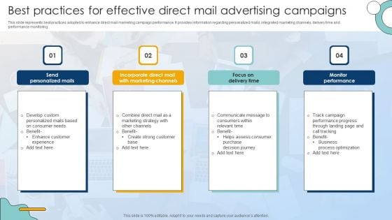 Best Practices For Effective Direct Mail Advertising Campaigns Inspiration PDF