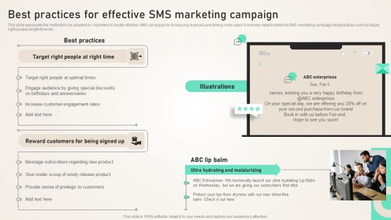 Best Practices For Effective SMS Marketing Campaign Ppt PowerPoint Presentation File Example File PDF