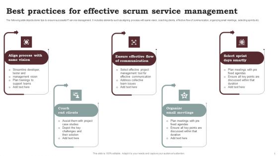 Best Practices For Effective Scrum Service Management Demonstration PDF