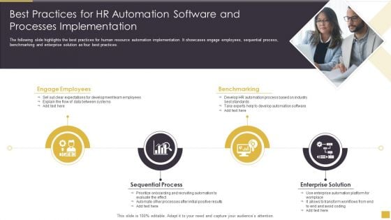 Best Practices For HR Automation Software And Processes Implementation Ideas PDF