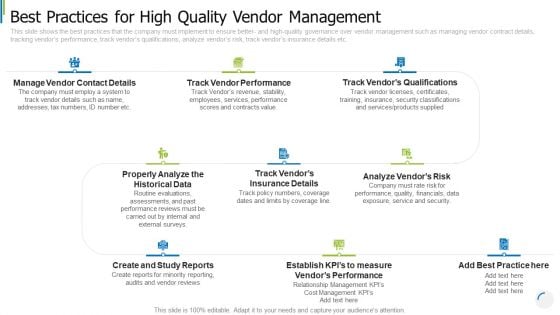 Best Practices For High Quality Vendor Management Clipart PDF