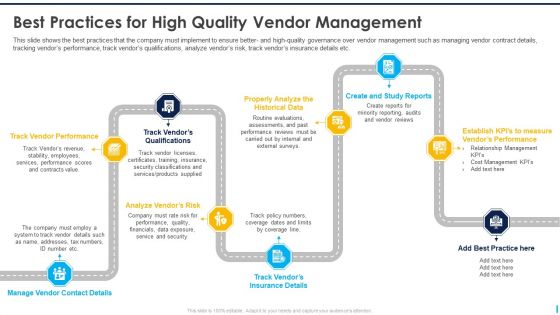 Best Practices For High Quality Vendor Management Ppt Gallery Icons PDF