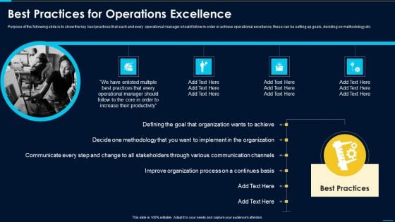 Best Practices For Operations Excellence Themes PDF