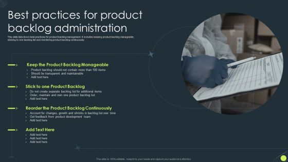 Best Practices For Product Backlog Administration Ppt Professional Slide Portrait PDF Best Practices For Product Backlog Administration Ppt Professional Slide Portrait PDF