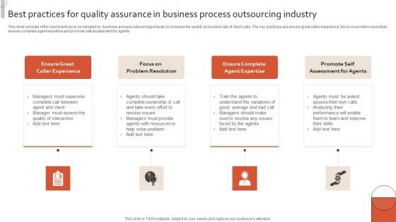 Best Practices For Quality Assurance In Business Process Outsourcing Industry Sample PDF