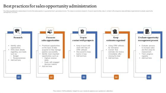 Best Practices For Sales Opportunity Administration Elements PDF