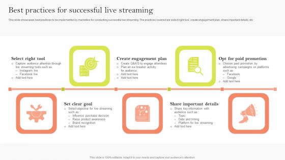 Best Practices For Successful Live Streaming Ppt Icon Aids PDF