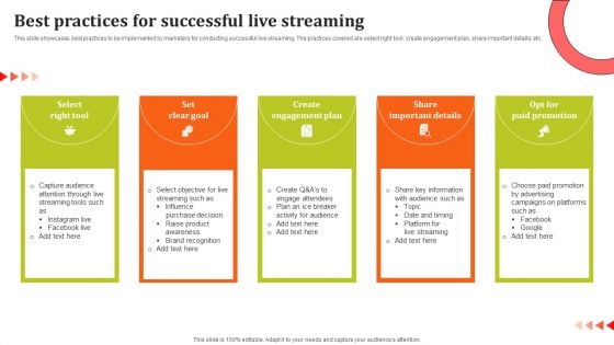 Best Practices For Successful Live Streaming Ppt Model Ideas PDF Best Practices For Successful Live Streaming Ppt Model Ideas PDF