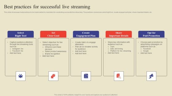 Best Practices For Successful Live Streaming Ppt Outline Structure PDF