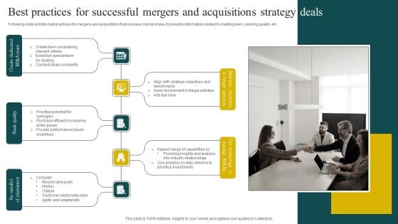 Best Practices For Successful Mergers And Acquisitions Strategy Deals Diagrams PDF