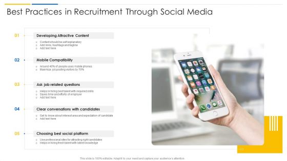Best Practices In Recruitment Through Social Media Summary PDF
