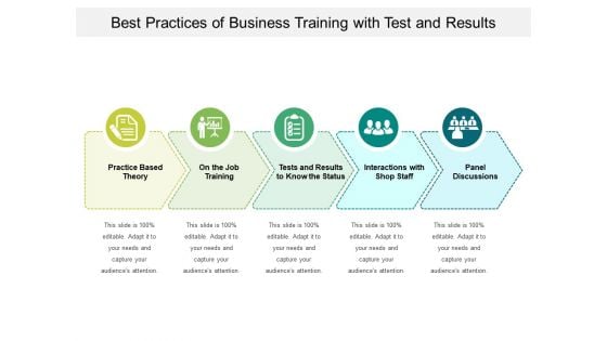 Best Practices Of Business Training With Test And Results Ppt PowerPoint Presentation File Images PDF