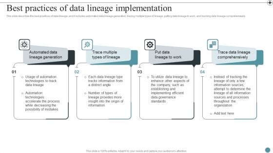 Best Practices Of Data Lineage Implementation Deploying Data Lineage IT Information PDF