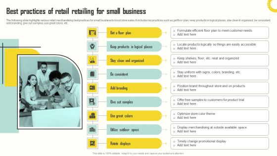 Best Practices Of Retail Retailing For Small Business Introduction PDF