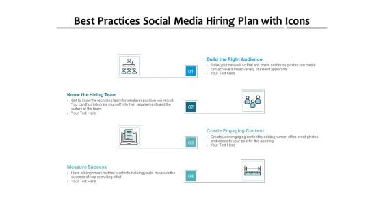 Best Practices Social Media Hiring Plan With Icons Ppt PowerPoint Presentation Inspiration Deck