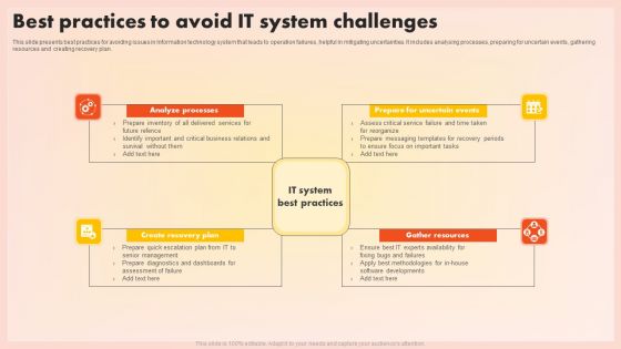 Best Practices To Avoid IT System Challenges Introduction PDF