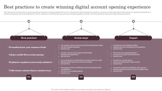 Best Practices To Create Winning Digital Account Opening Experience Infographics PDF