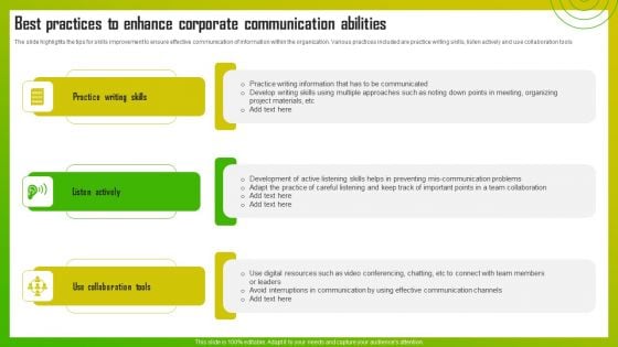 Best Practices To Enhance Corporate Communication Abilities Summary PDF Best Practices To Enhance Corporate Communication Abilities Summary PDF