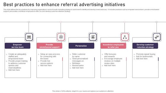 Best Practices To Enhance Referral Advertising Initiatives Information PDF