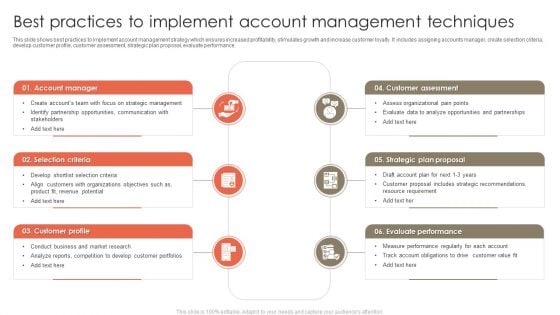 Best Practices To Implement Account Management Techniques Mockup PDF