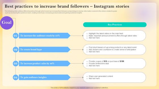 Best Practices To Increase Brand Followers Instagram Stories Structure PDF