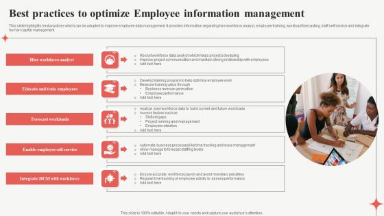 Best Practices To Optimize Employee Information Management Mockup PDF