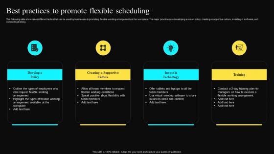 Best Practices To Promote Flexible Scheduling Mockup PDF