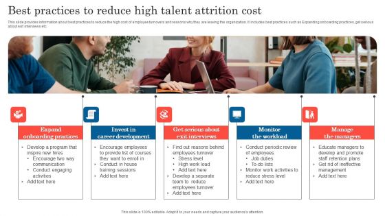Best Practices To Reduce High Talent Attrition Cost Elements PDF