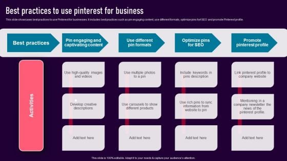 Best Practices To Use Pinterest For Business Designs PDF